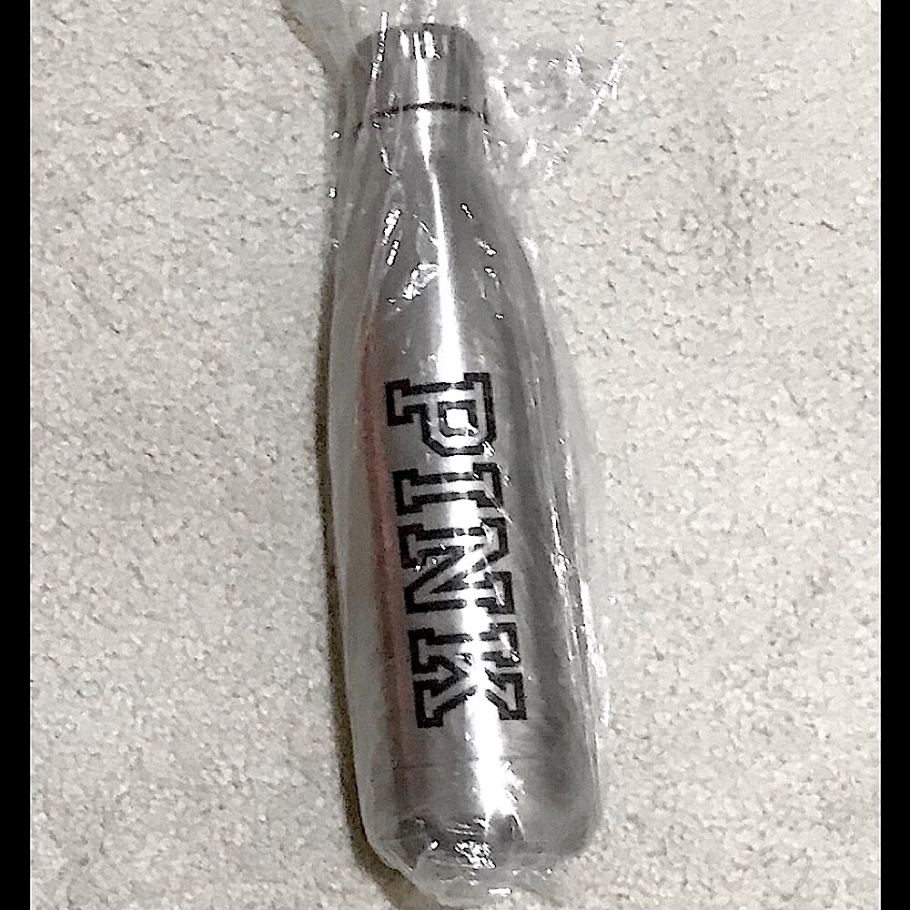 🆕🔥PINK BY VS SUPER CUTE METAL TIN TUMBLER SILVER&BLACK (PINK)ON THE TUMBLER!! - Picture 6 of 13